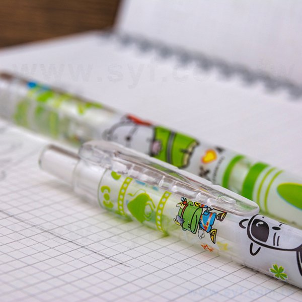 自動鉛筆-彩色網印環保禮品筆-透明筆管廣告筆-採購訂製贈品筆-8534-3